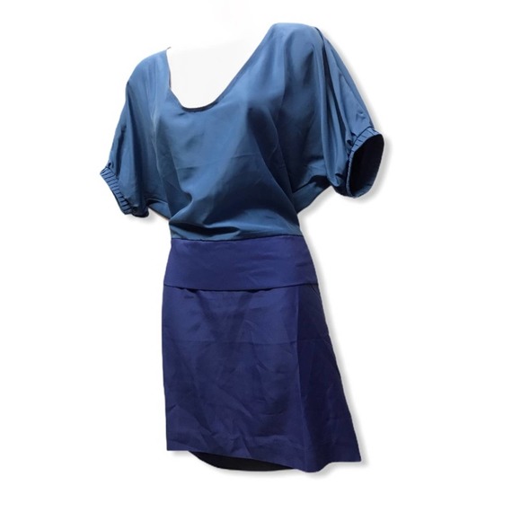 VENUS | Two Tone Blue Chic Detailed Dress - Picture 2 of 12